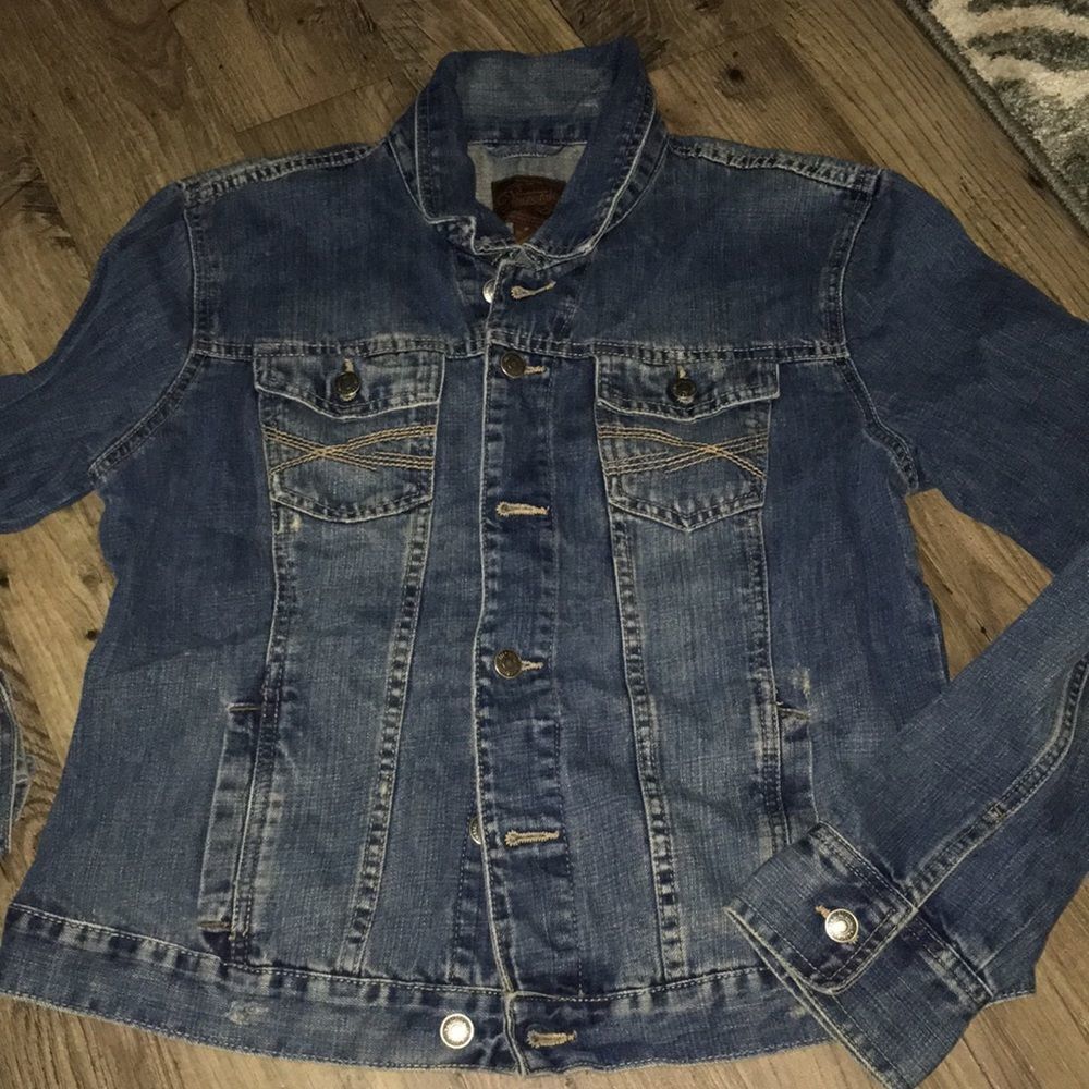 Vintage denim blue jeans Aeropostale short jacket
